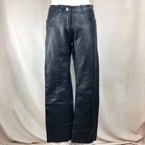 Womens Leather Jeans (31x28) Pants HIGHWAY 1 Black Biker Moto Mobwife‎ Chic